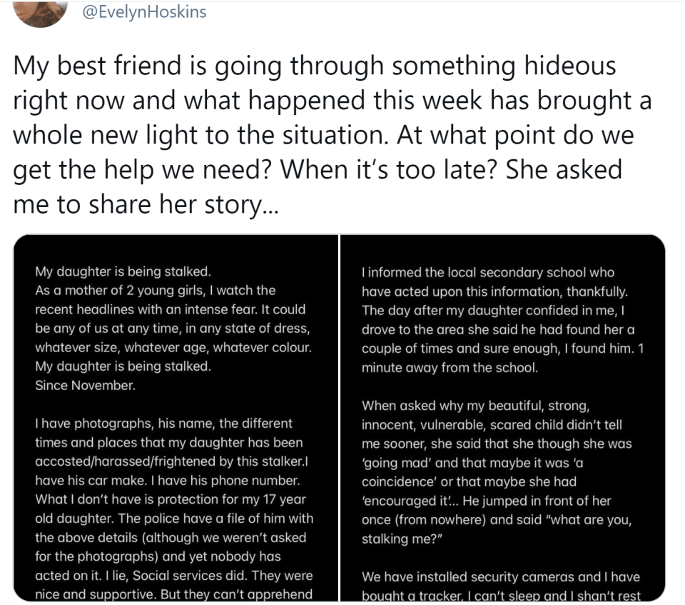 His ex-wife's friend shared her statement on Twitter