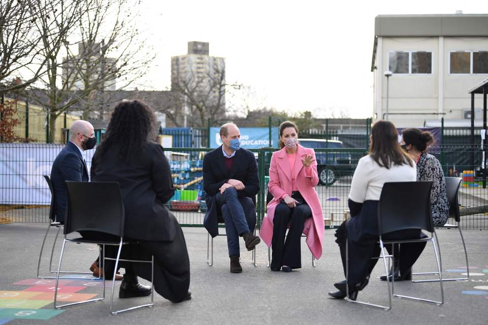 The couple also chatted to staff at the school as they continued with royal duties in the wake of the chat