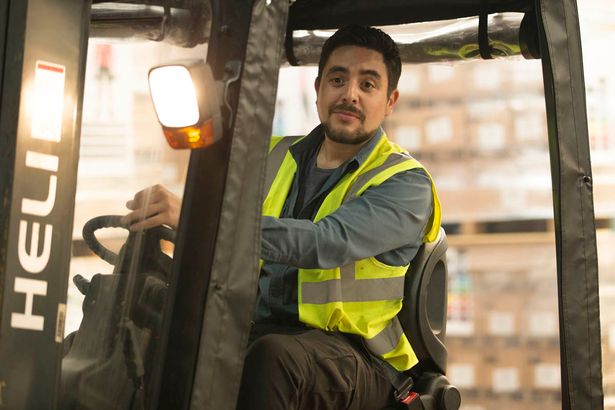 Hear'Say's Noel Sullivan as forklift truck driver Neil in 2016's Ordinary Lies