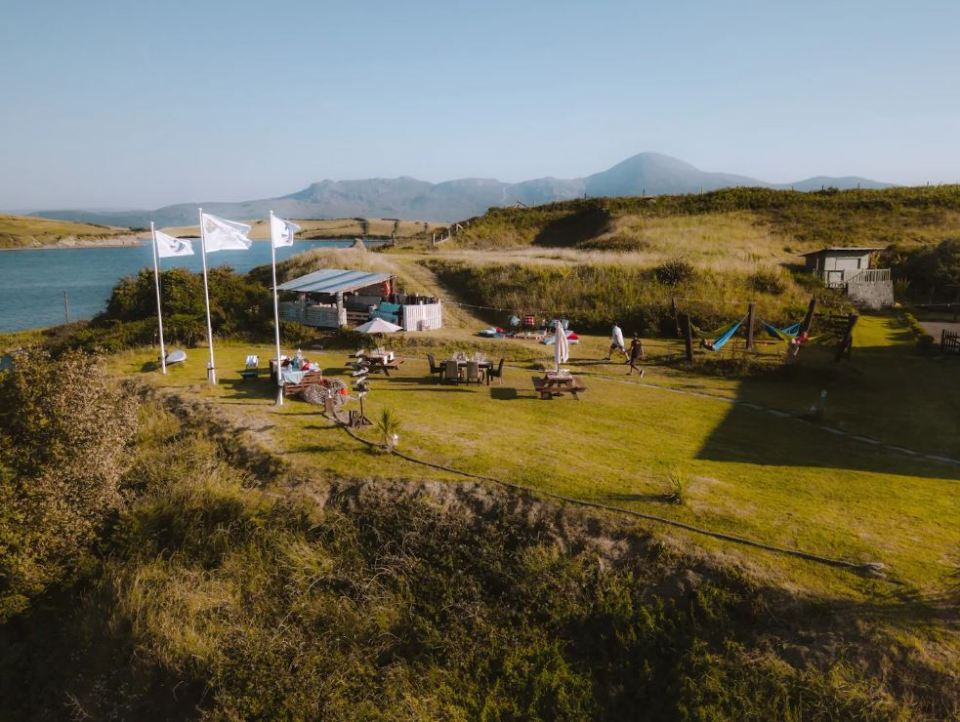 The outdoor space is perfect for parties