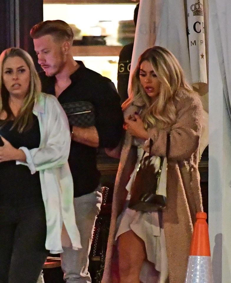 Bianca wrapped up in a teddy coat when she left the restaurant