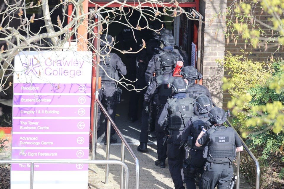 Crawley College confirmed they were aware of an 'incident' in which two people were hurt