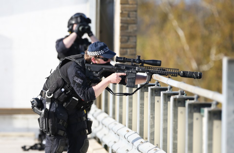 A sniper was called to the scene as students were evacuated from the college