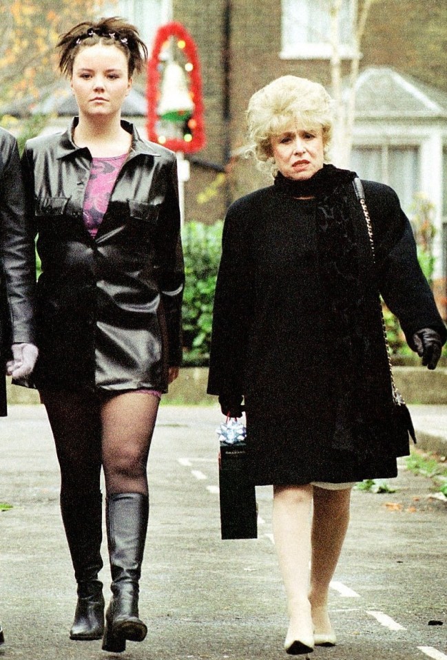 Janine was first played by Charlie in 1999, pictured with Barbara Windsor as Peggy Mitchell