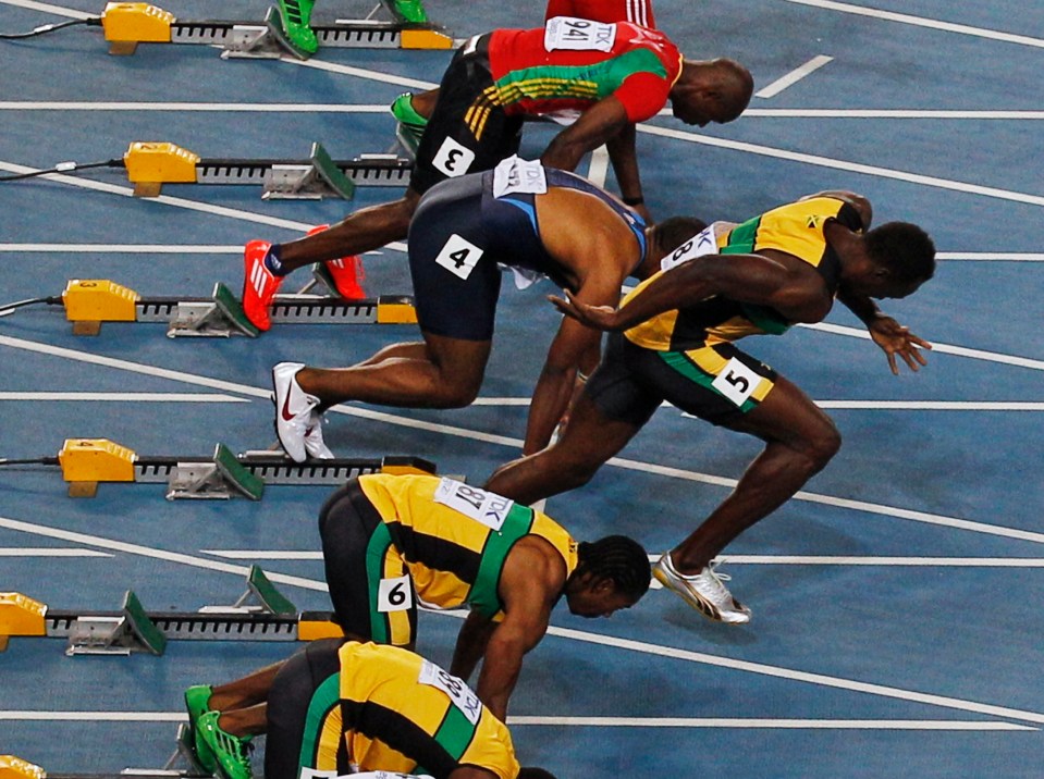 Usain Bolt's false start in the men's 100m final at the World Athletics Championships in South Korea
