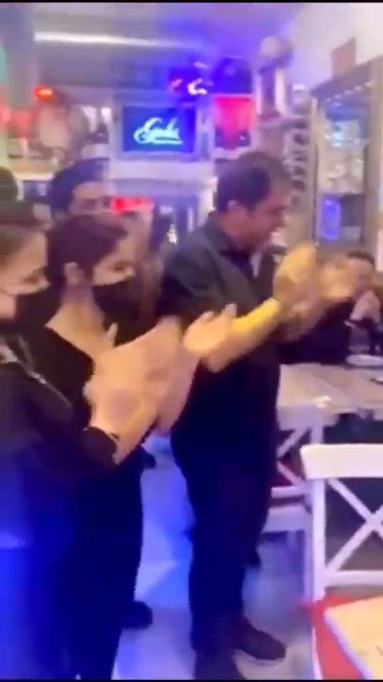 Staff at Gola restaurant in West London presented the Italian with the gift