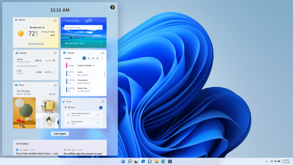 The new layout shows the Taskbar in the centre of the screen