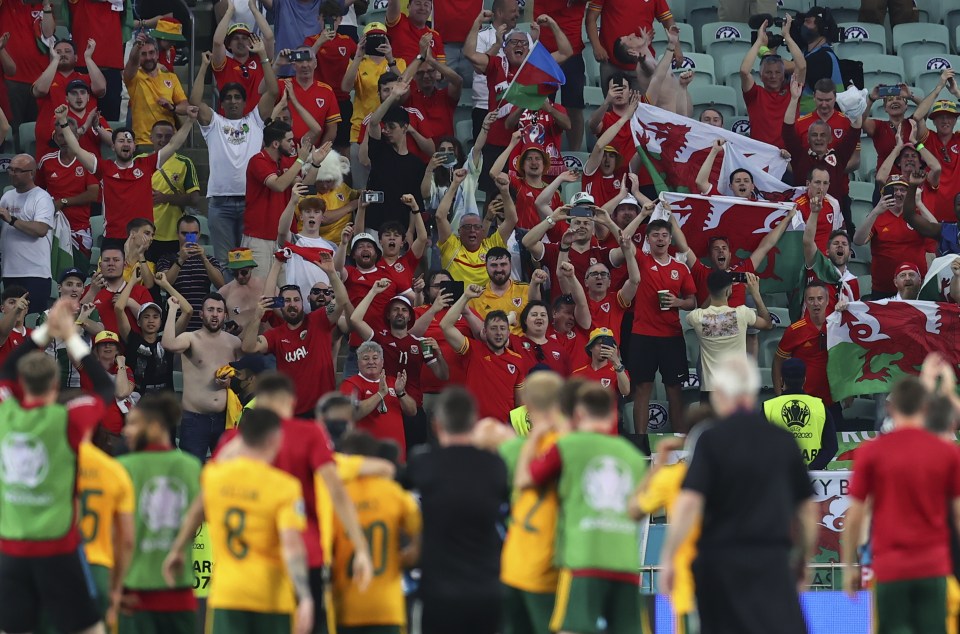 A few hundred Wales fans travelled to Baku during the group stage