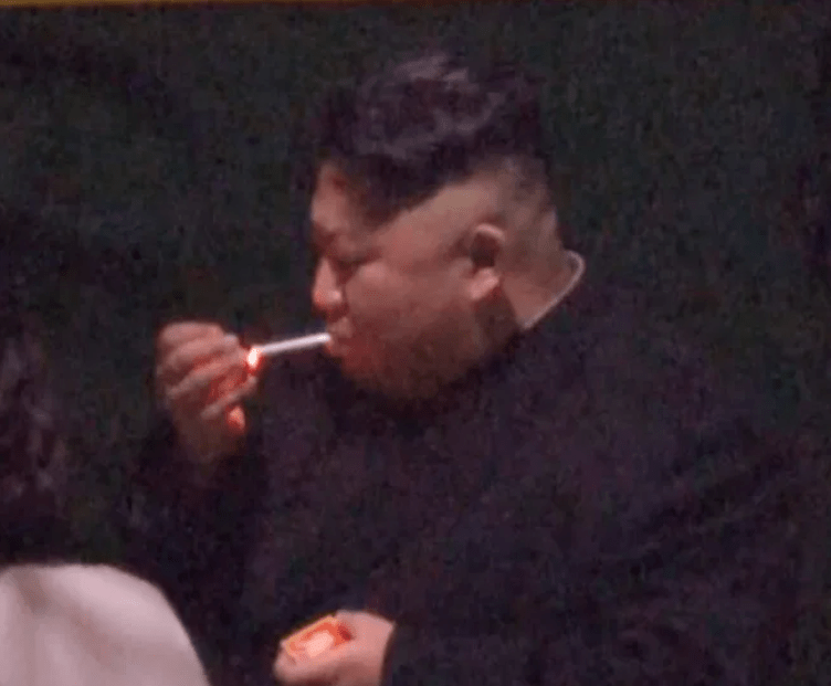 Kim Jong-un enjoys a cheeky cigarette break during his trip to China in April 2018