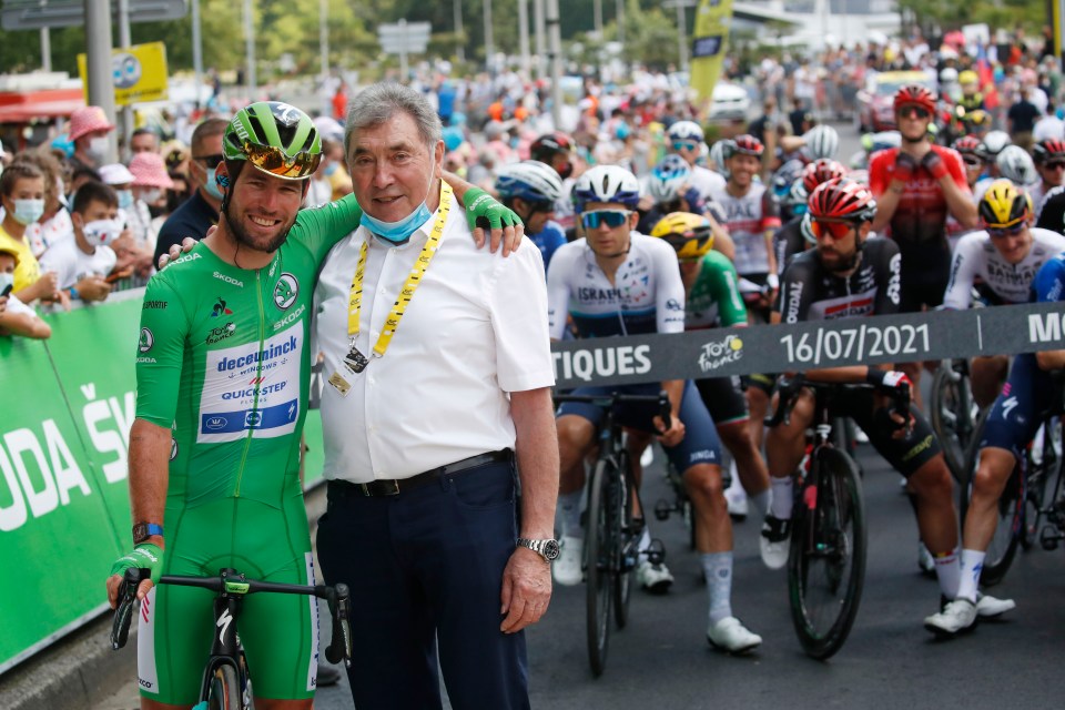 Mark is a joint Tour de France record holder — putting him level with legendary Belgian racer Eddy Merckx’s 34 ­winning stages from 1969 to 1975