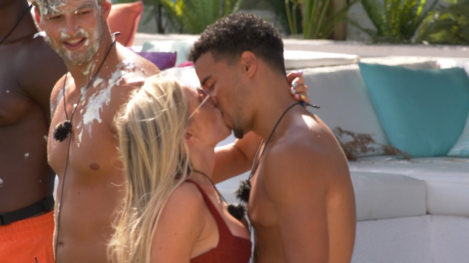 The pair enjoyed a public snog during Snog, Marry or Pie