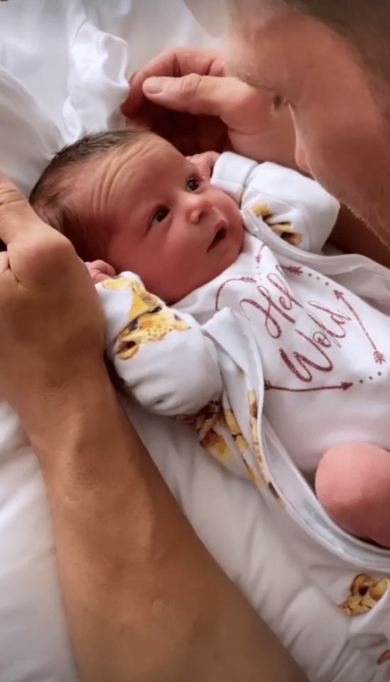 The doting dad is besotted with baby Anastasia who was conceived with the help of IVF after the couple suffered miscarriages