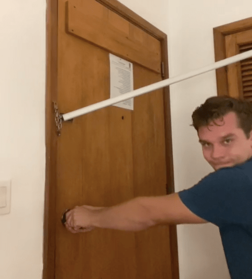 He also showed that using a shower curtain pole can be used in extreme cases