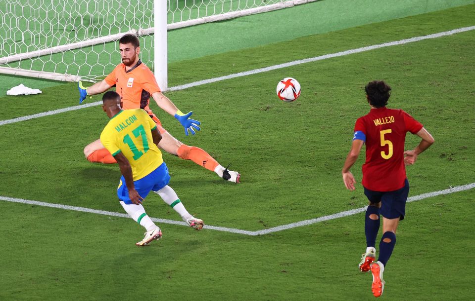 Malcom found the top corner in style to hand Brazil victory