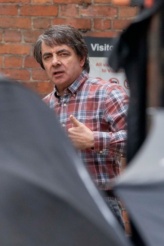 In his comedy comeback, Atkinson looks completely different to his Mr Bean character