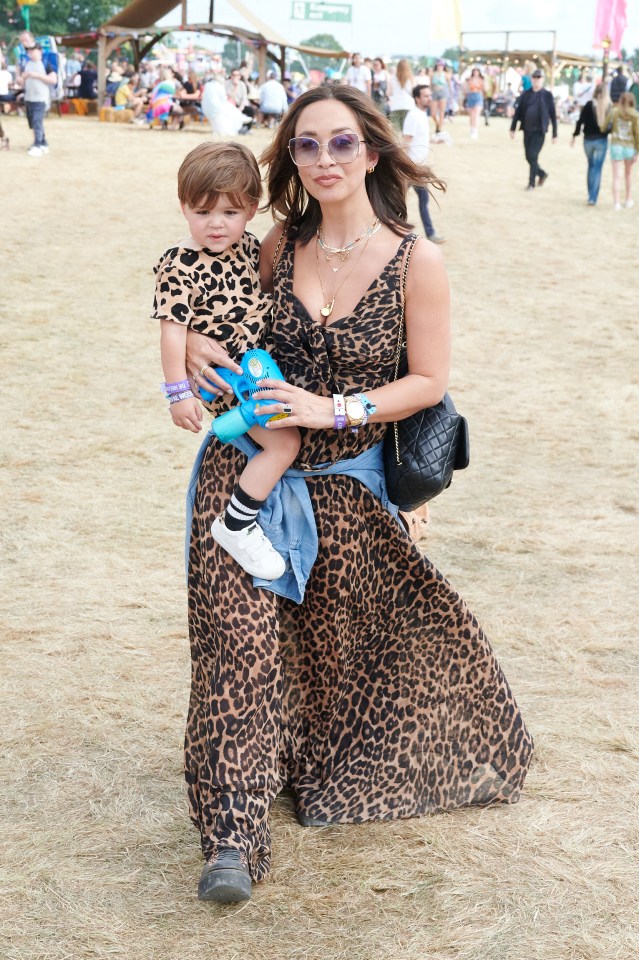 Myleene wore a matching outfit with her son Apollo