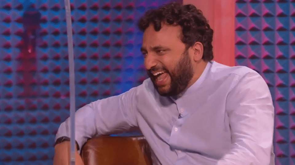 While Nish also bursts into giggles at the song rendition