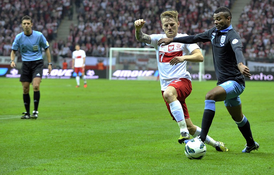 Ashley Cole earned one of his 107 caps in Warsaw