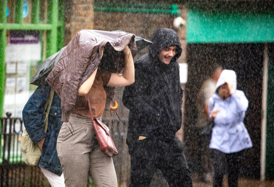 Heavy rain hits Highgate, north London