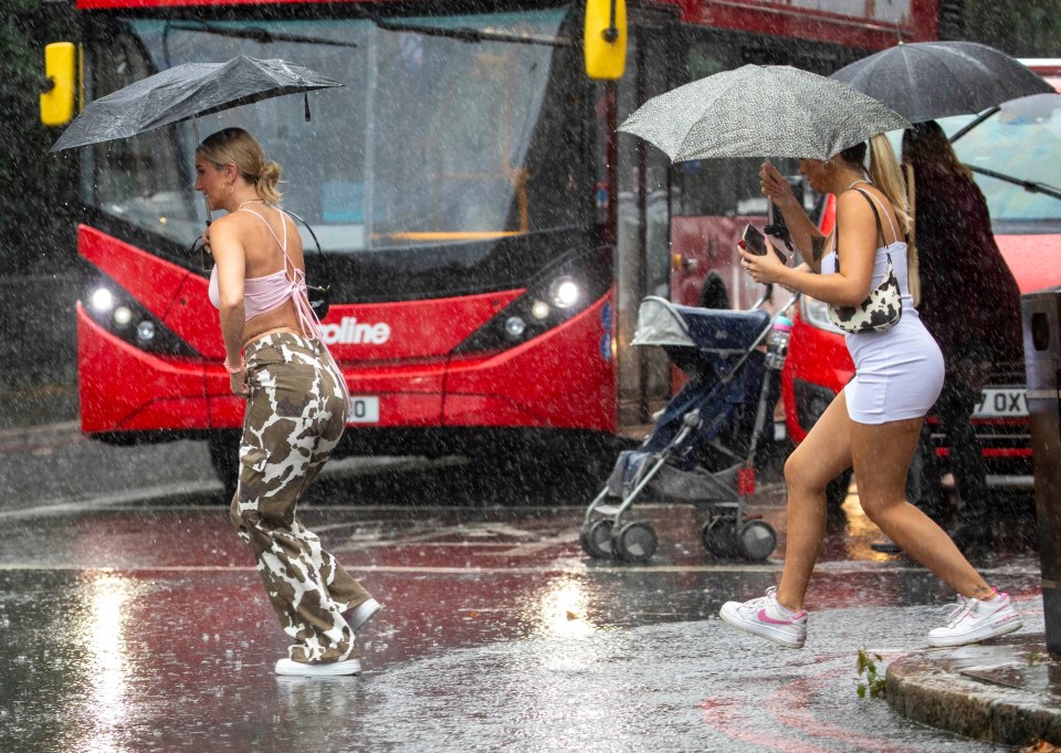 The Met Office said showers could hit 'almost anywhere' in the country today