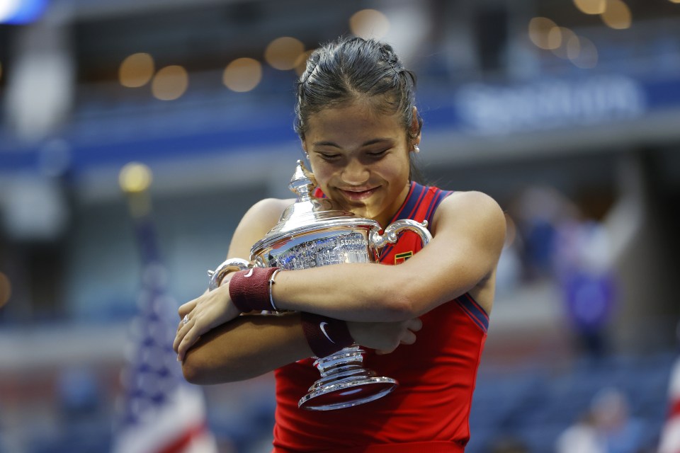 The US Open trophy and £1.8million prize money are now hers