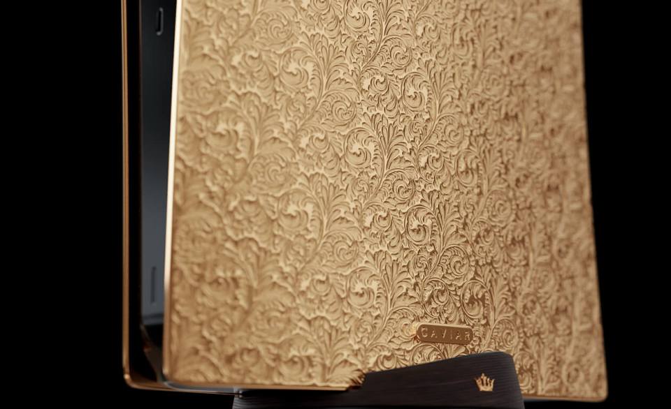 Caviar gold embossed PS5 with brand badge