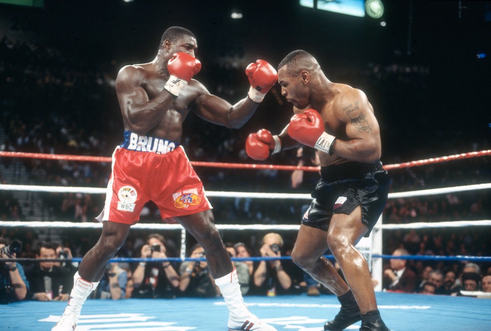 Frank Bruno in 1989 in his first fight with Mike Tyson