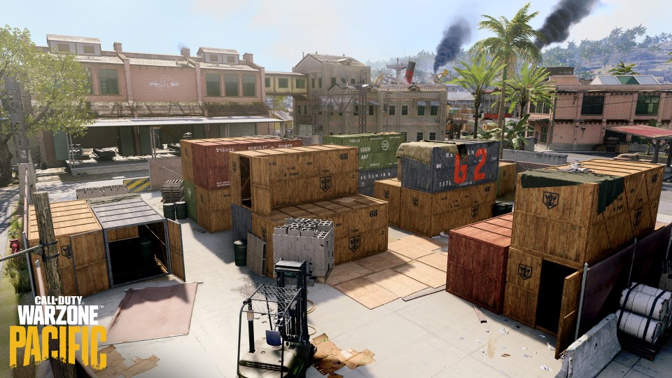 DZ B: Industrial Docks located near several POIs