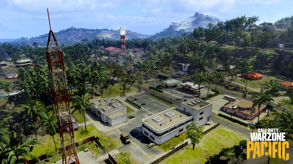 DZ M: Caldera Power Plant towers above the upper flood plain to the south of the Airfield