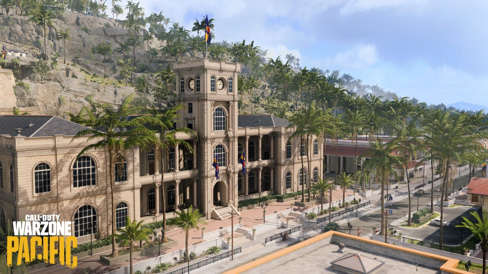 DZ N: Caldera Capital City lines the southern shore of the island and is filled with historic bulidings