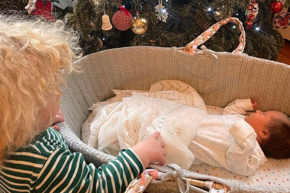 Boris and Carrie have revealed the name of their new baby daughter - seen here with doting big brother Wilf