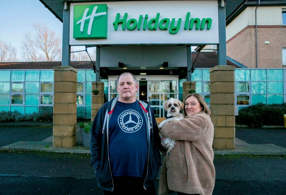 Phil and Claire Parsley face Christmas in the motorway hotel with their pet pooch and teen daughter