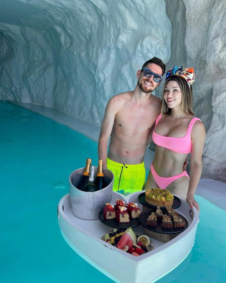 The Chelsea midfielder was in Florida during an international break but is said to have left his girlfriend Catherine Harding and their baby son in London