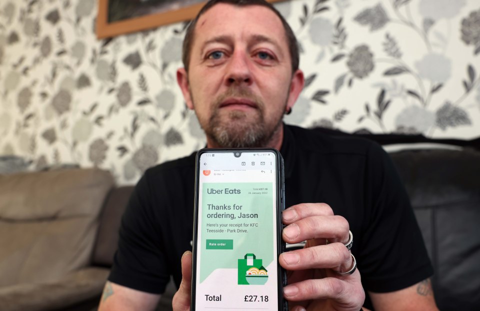 Jason Buckton had ordered KFC as a treat for his two children