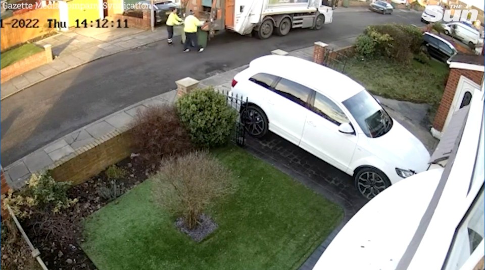 The residents in Stockton watched their green bin get tipped into the lorry on CCTV footage