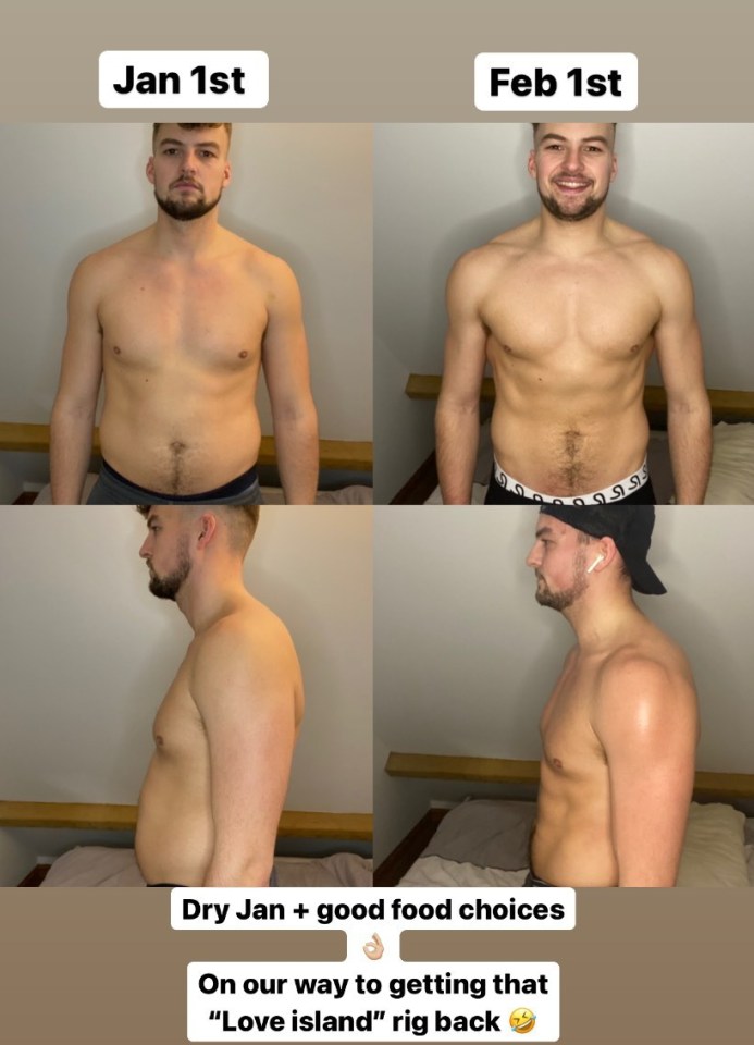 Love Island's Hugo Hammond has revealed his amazing body transformation after just FOUR weeks