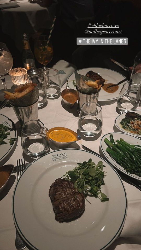 The evening started with a sophisticated steak dinner