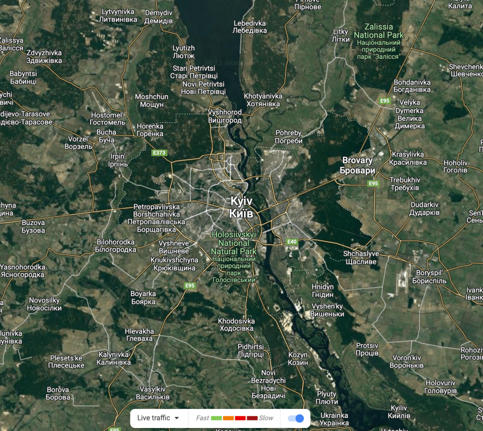 The traffic overlay for Ukraine has been turned off globally