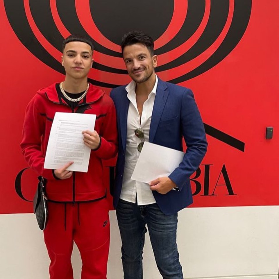 Peter and Junior as he signs record deal with Columbia UK