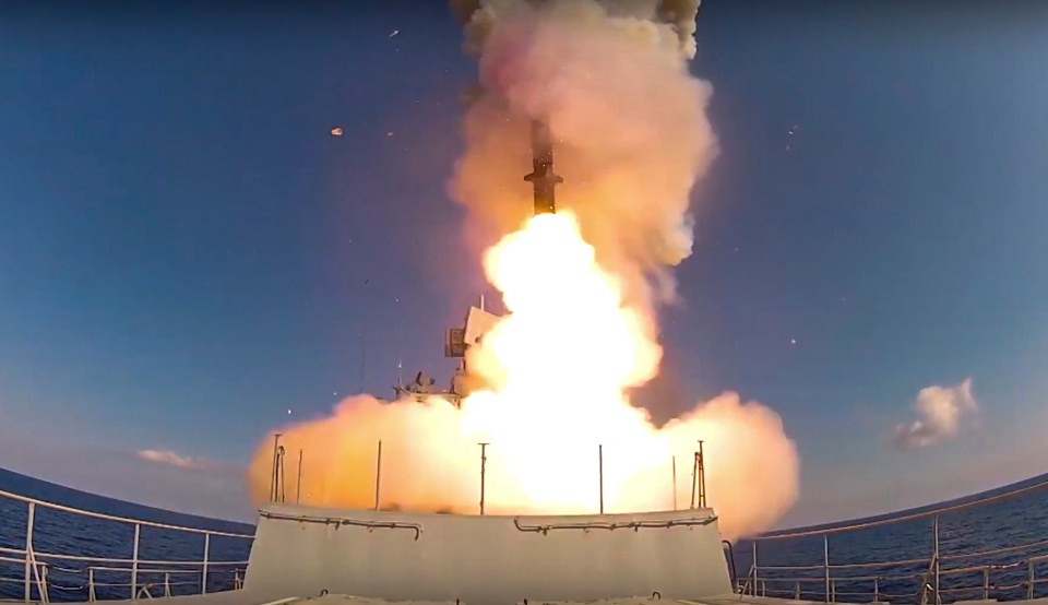 The Kalibr missile was launched from a ship in the Black Sea