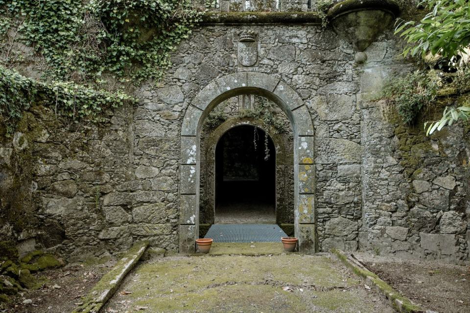 The garden can be accessed via a tunnel and features a 16th-century fountain
