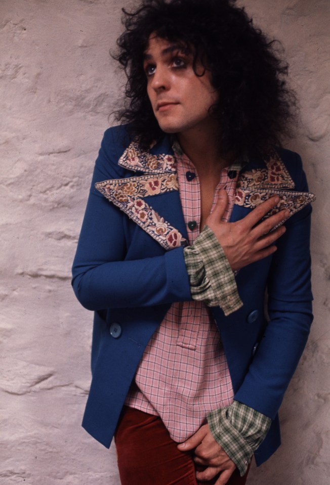 With a mop of dark curls framing his baby face, Bolan was the first male artist to don satin, sequins and glitter