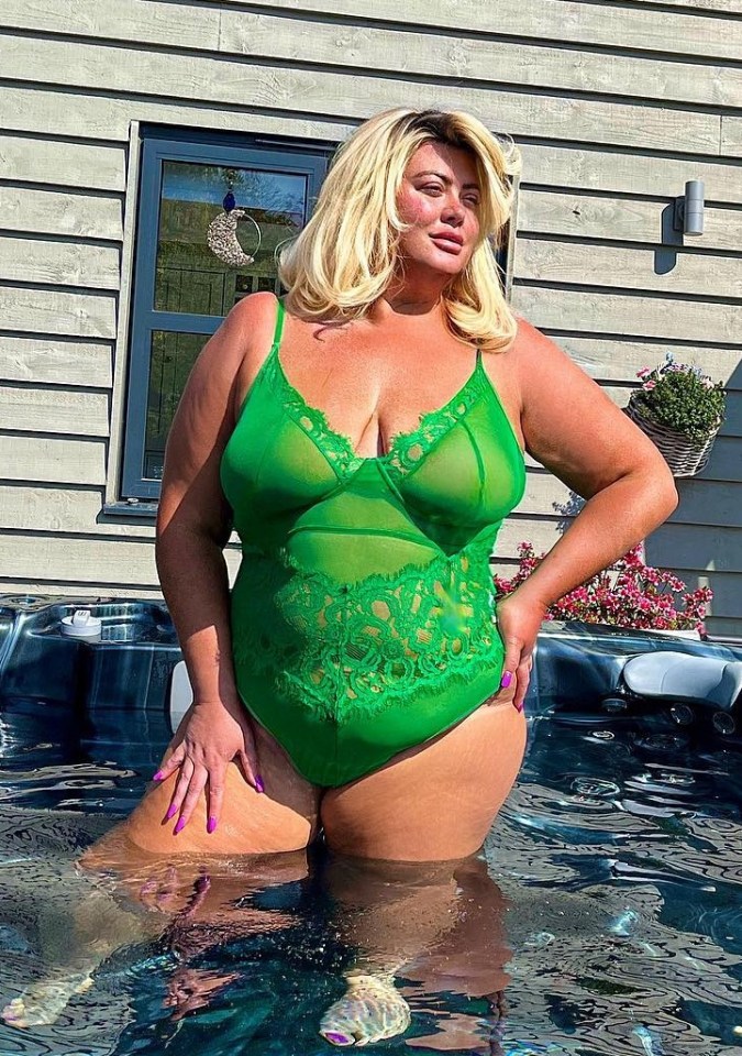 Gemma Collins showed off her weight loss in a bright green swimsuit