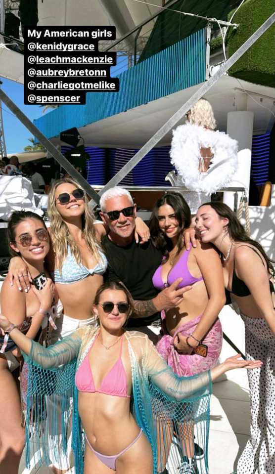 The star posed for snaps with fans at his epic pool party