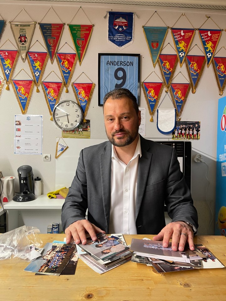 Frederic Rigolet - who coached Benzema in 1995 - with dozens of old pictures