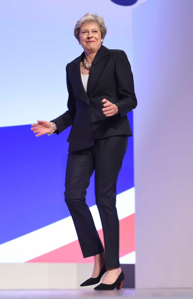 May was famously mocked for her dance moves on stage at the Tory Party conference in 2018