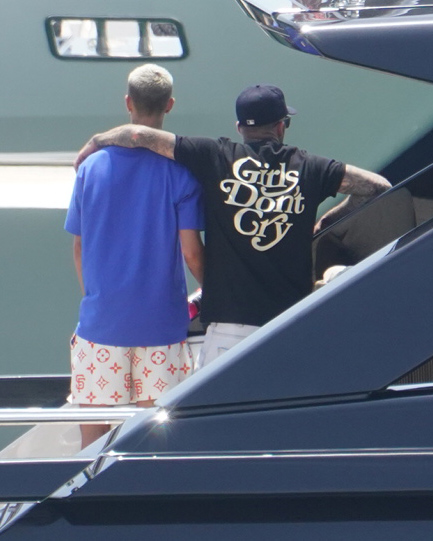 David, 46, has been spending time with son Romeo in Miami
