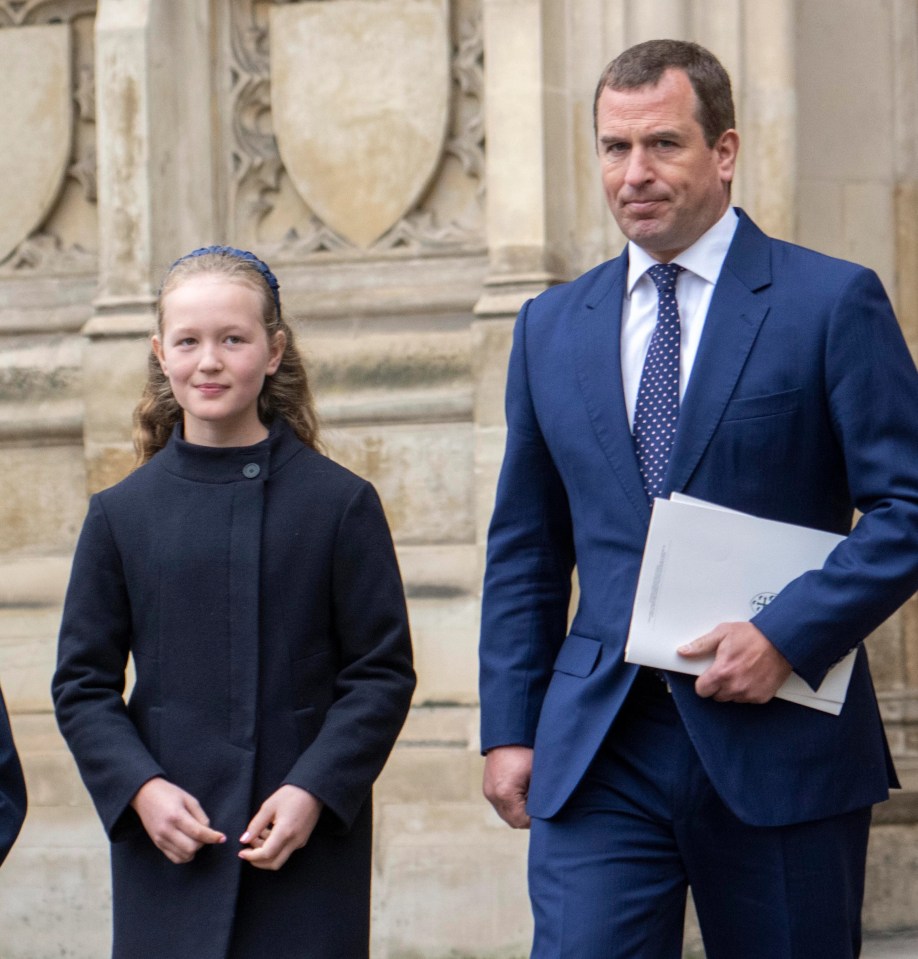Savannah Phillips, with her father Peter Phillips