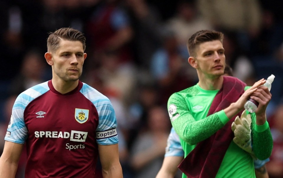 James Tarkowski (left) and Nick Pope look set to leave Burnley