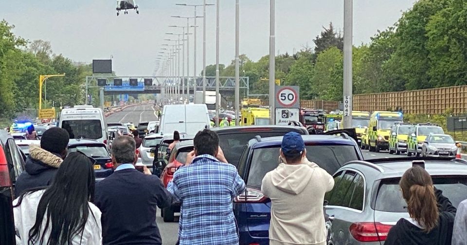 Drivers held up following the crash shortly before 2pm